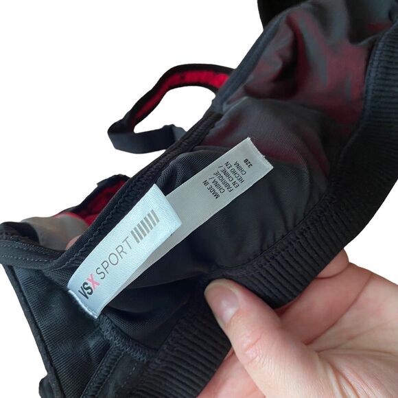 VSX Size 32B Sports Bra Victoria’s Secret Front Close Underwire Red Black - Picture 2 of 5